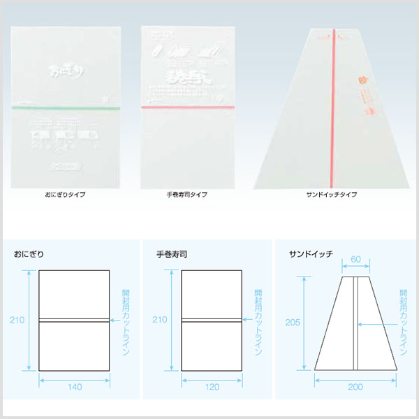 スリットパック(おにぎりタイプ/手巻寿司タイプ/サンドイッチタイプ